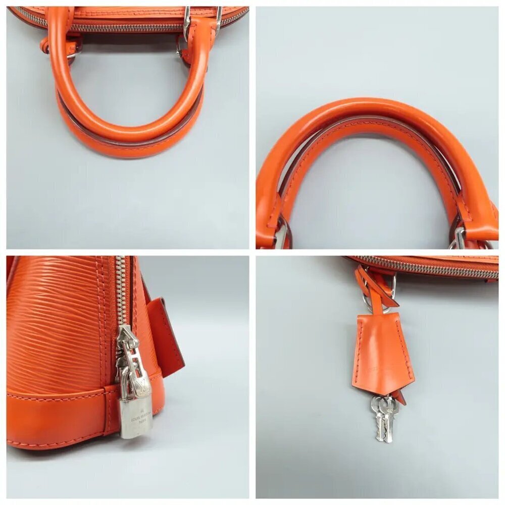 100% Authentic Louis Vuitton Alma BB Orange EPI Leather Satchel 824-06124 - Picture 9 of 12